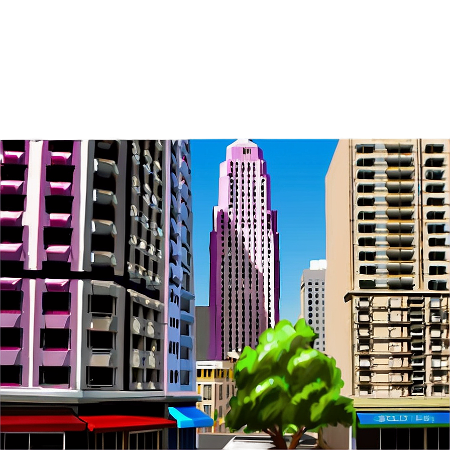 Downtown Landscape Artwork Png Ten90 PNG image