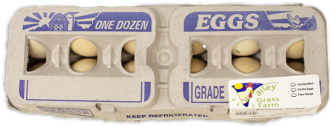 Dozen Eggs Carton Top View PNG image