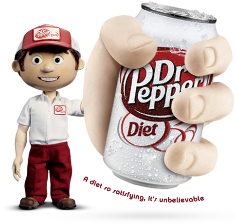Dr Pepper Diet Can Character Promotion PNG image