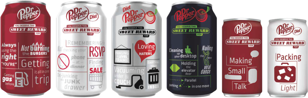 Dr Pepper Sweet Reward Campaign Cans PNG image