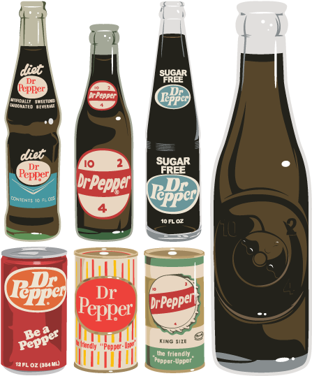 Dr Pepper Variety Pack Vintage Designs PNG image
