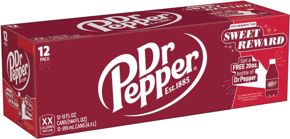 Dr Pepper12 Pack Box Promotion PNG image