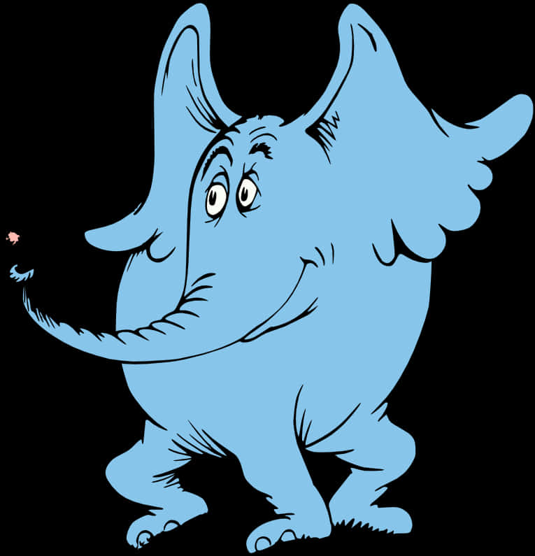 Dr Seuss Blue Elephant Character PNG image