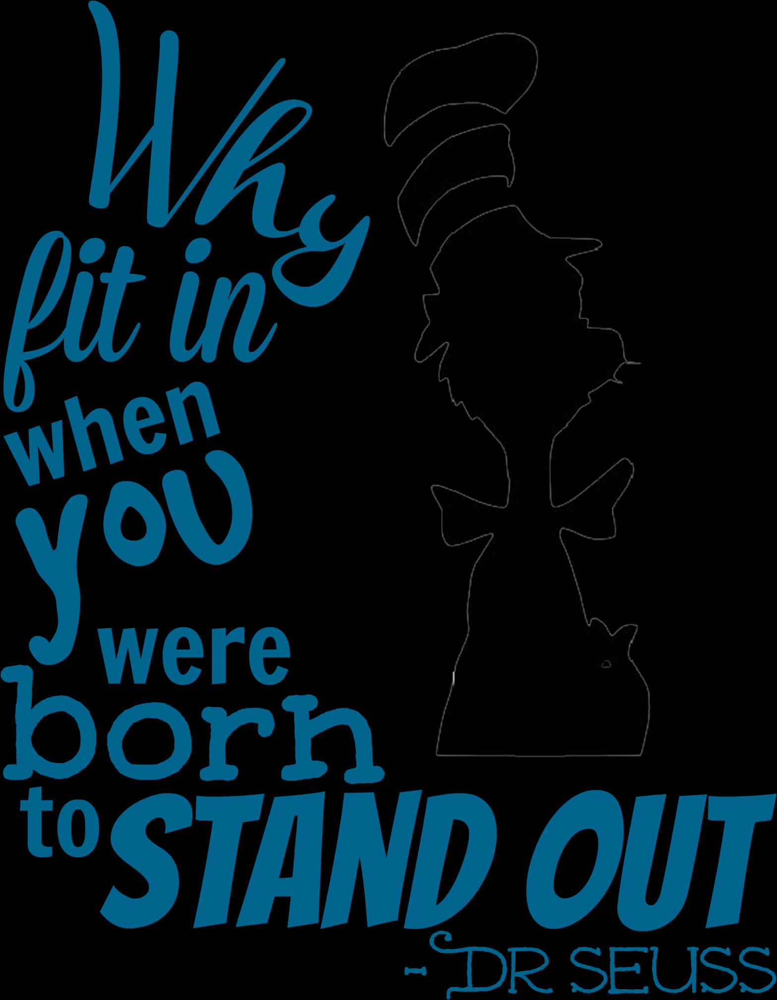 Dr Seuss Inspiration Quote PNG image