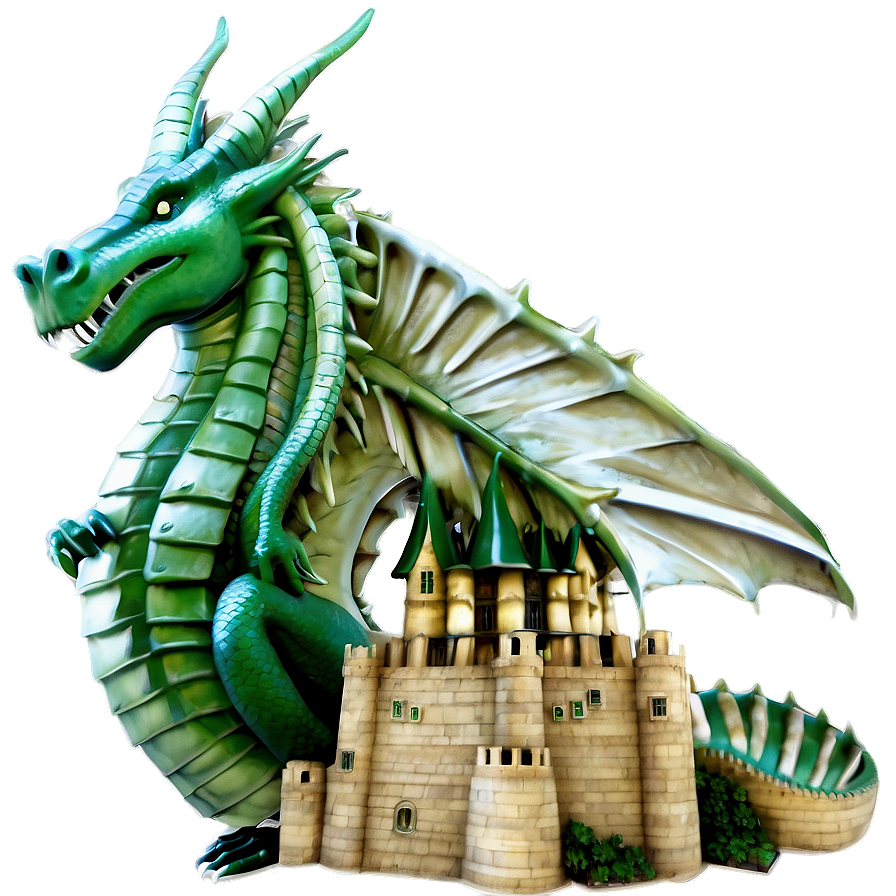 Dragon And Castle Png 05032024 PNG image