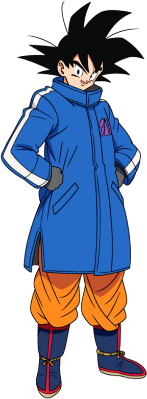 Dragon Ball Character Gokuin Blue Jacket PNG image