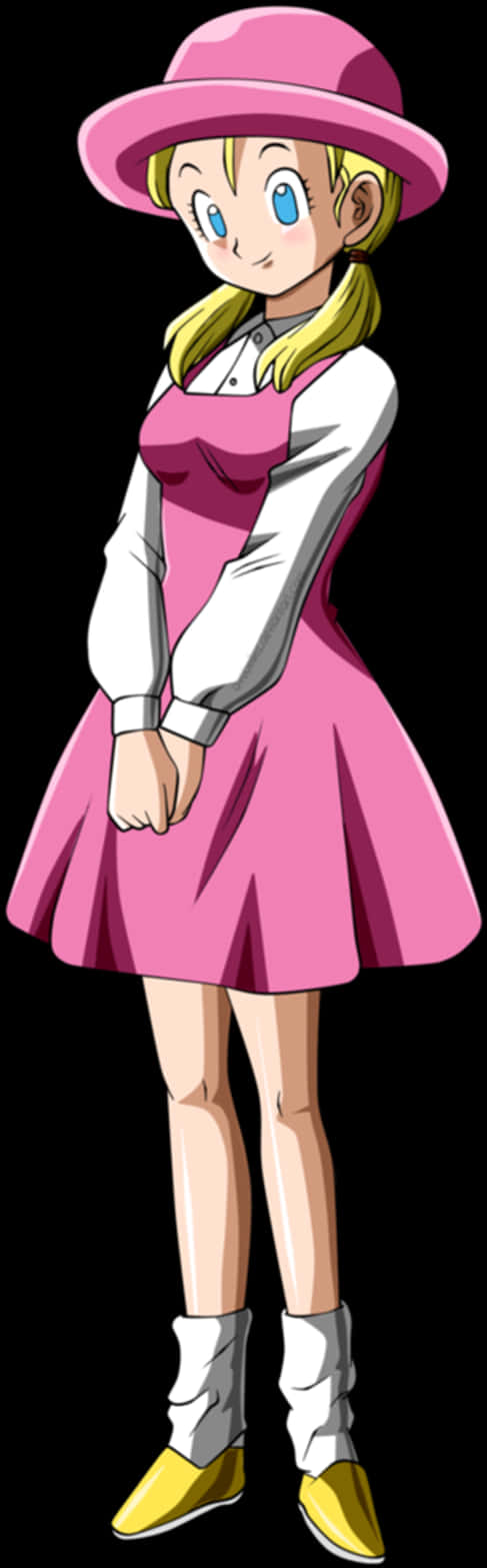 Dragon Ball Characterin Pink Dress PNG image