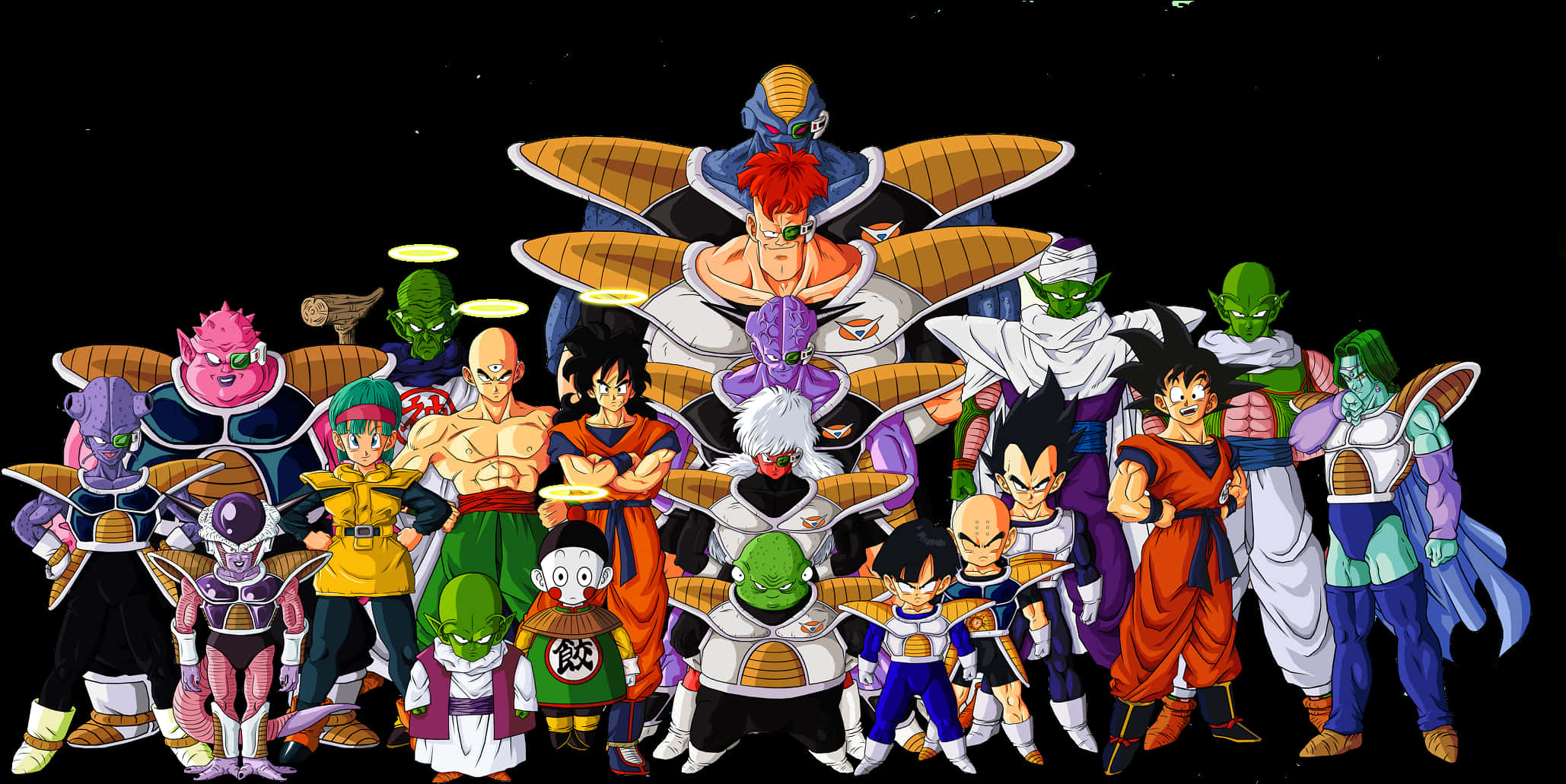Dragon Ball Characters Gathering PNG image