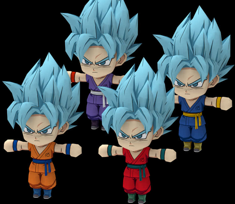 Dragon Ball Super Saiyan Blue Vegeta Variants PNG image