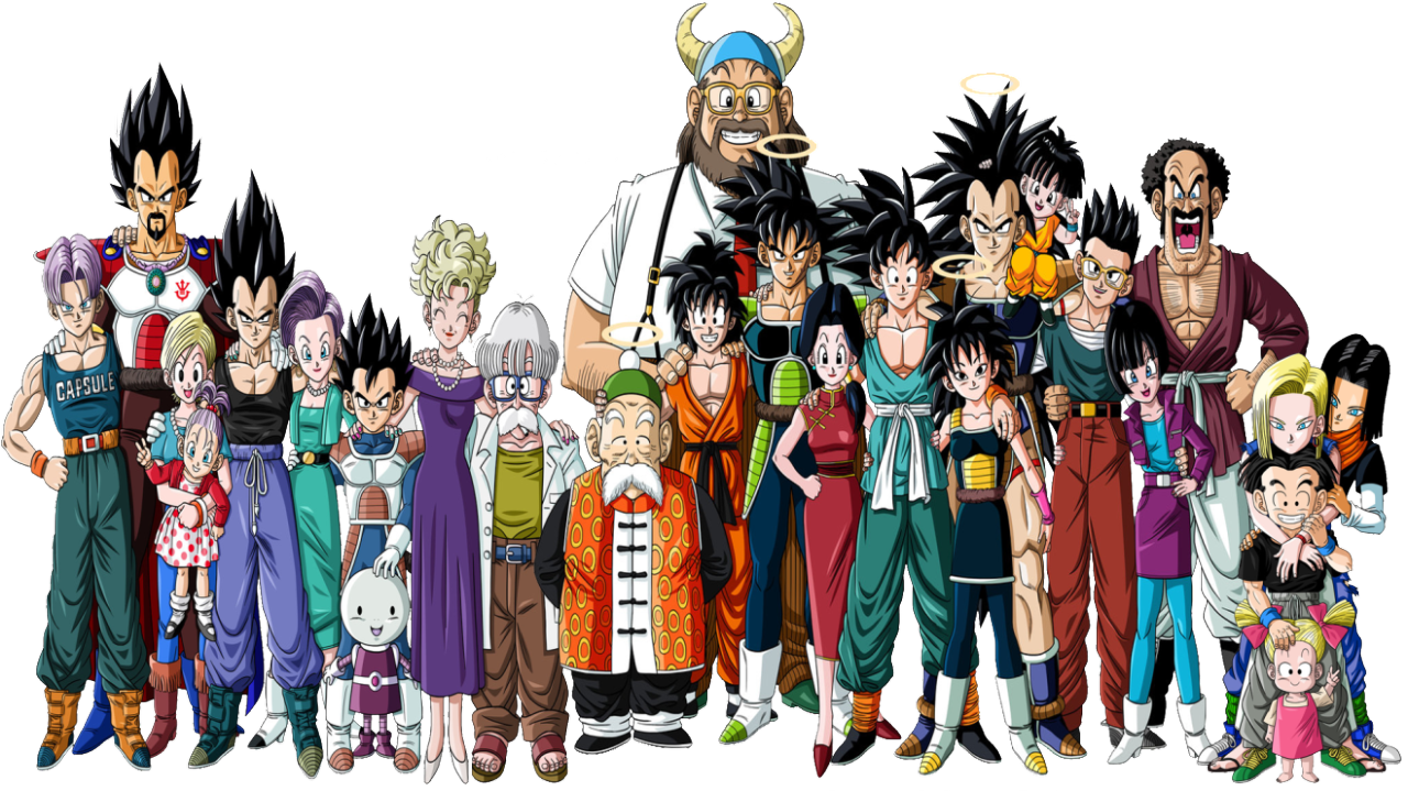 Dragon Ball Z Characters Lineup PNG image