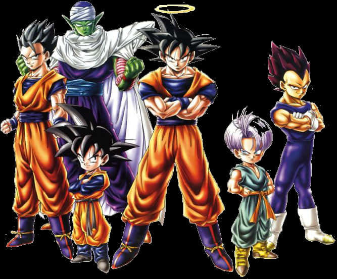 Dragon_ Ball_ Z_ Group_ Pose PNG image