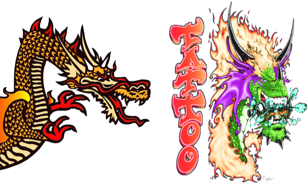 Dragonand Tattoo Graphic PNG image