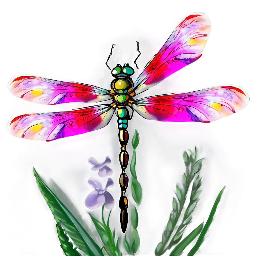 Dragonfly On Flower Png Pqk2 PNG image