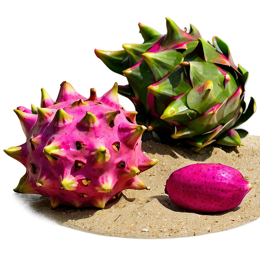 Dragonfruit On Beach Setting Png Pqh26 PNG image