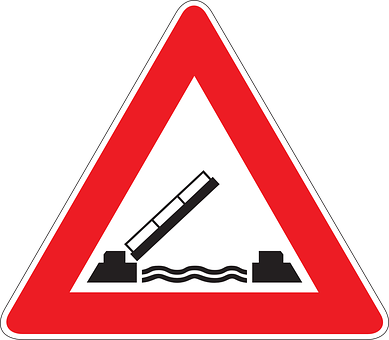 Drawbridge_ Ahead_ Warning_ Sign PNG image