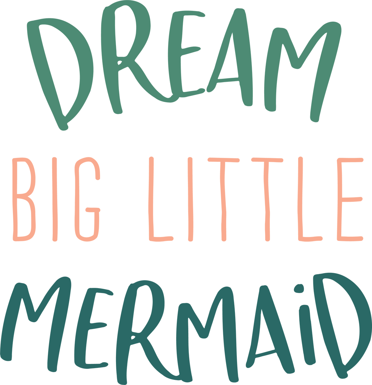 Dream Big Little Mermaid Inspirational Quote PNG image