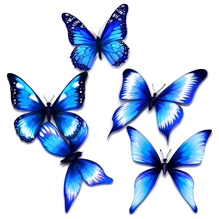 Dreamy Blue Butterflies Png Dvj30 PNG image