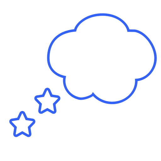 Dreamy Cloudand Stars Outline PNG image