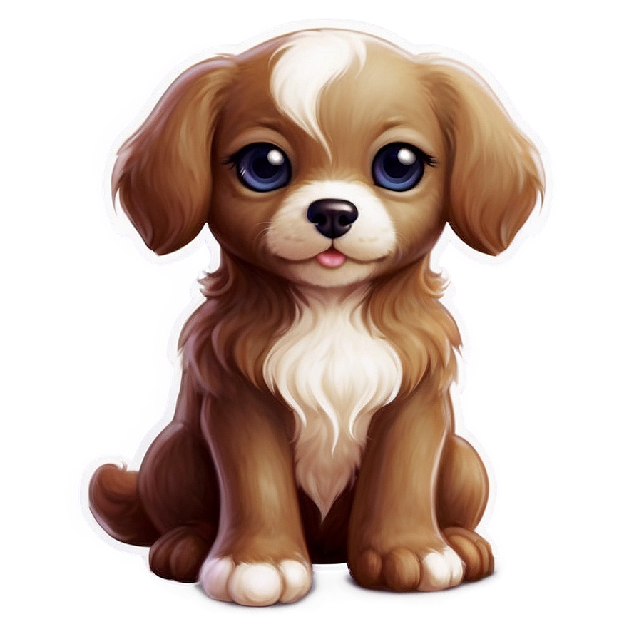 Dreamy Kawaii Puppy Png Xjh25 PNG image