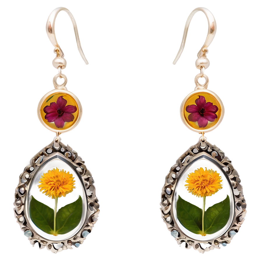 Dried Flower Jewelry Designs Png 78 PNG image