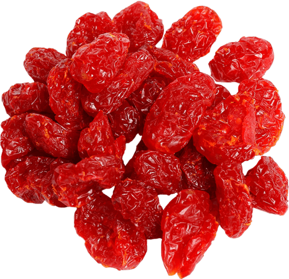 Dried Red Cherries Isolated Background PNG image