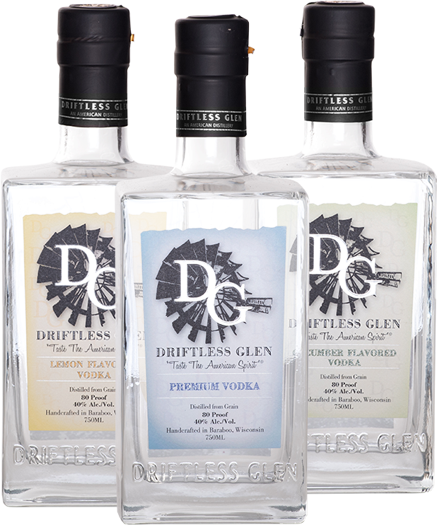 Driftless Glen Vodka Bottles PNG image