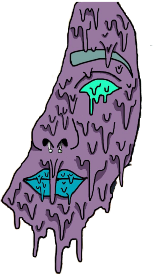 Dripping Purple Monster Sticker PNG image