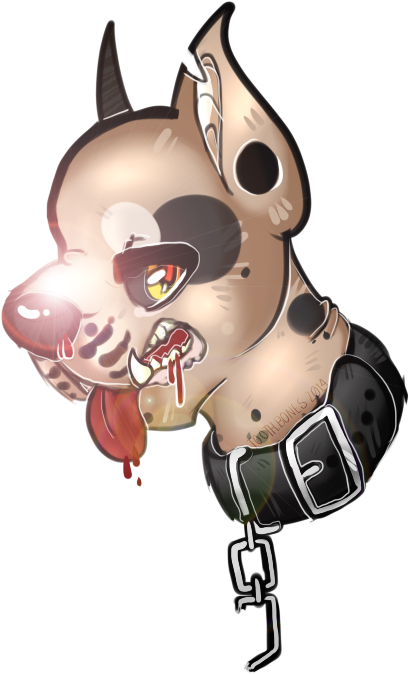 Drooling Anime Style Dog Character PNG image