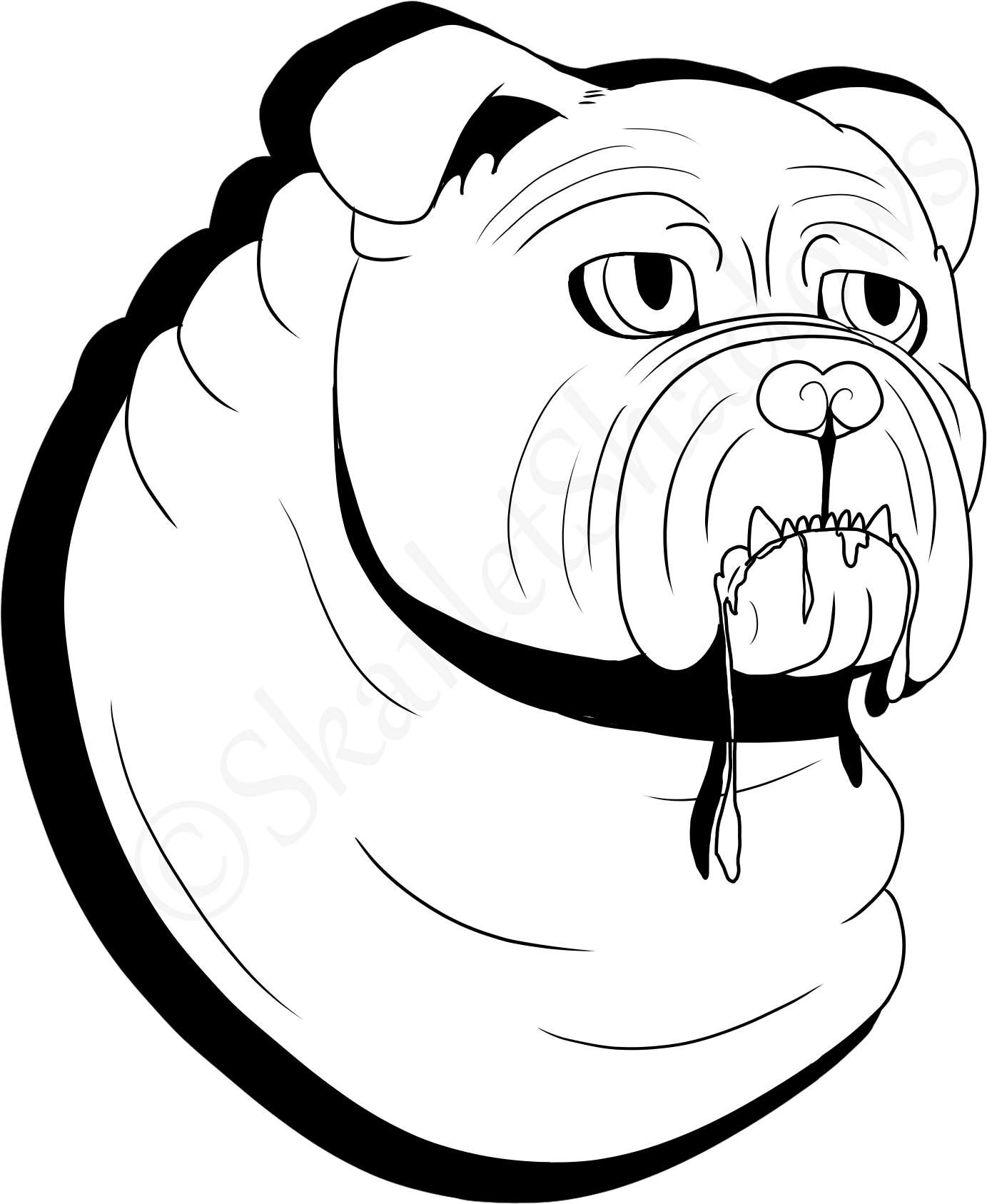 Drooling Bulldog Cartoon PNG image