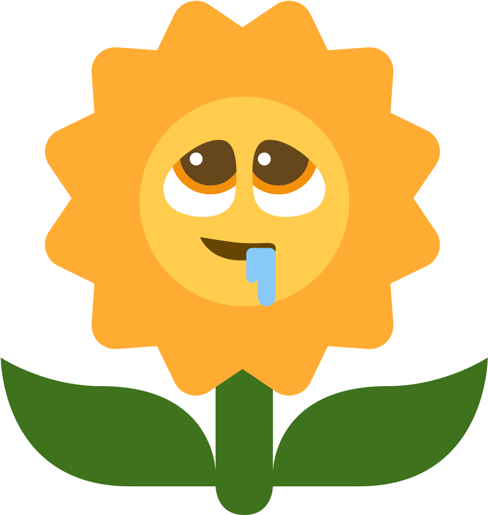 Drooling Flower Cartoon Character PNG image