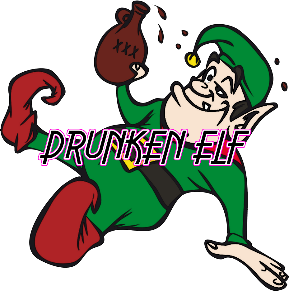 Drunken Elf Cartoon Illustration PNG image