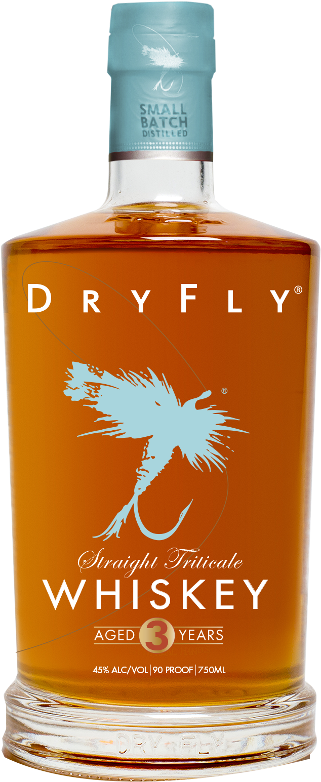 Dry Fly Straight Triticale Whiskey Bottle PNG image