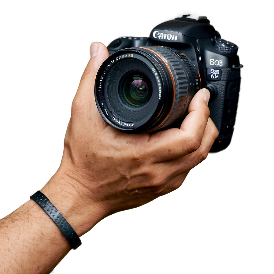 Dslr Camera In Hand Png Ctq34 PNG image