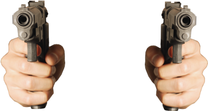 Dual Handgun Aiming Forward PNG image