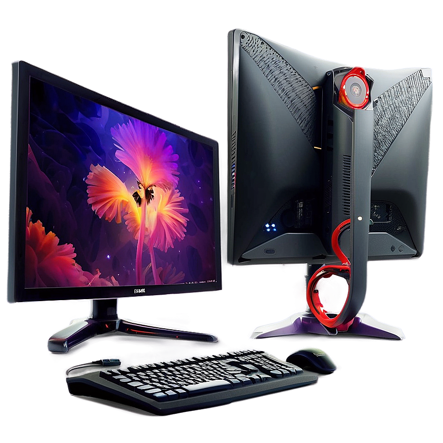 Dual Monitor Pc Setup Png 05062024 PNG image