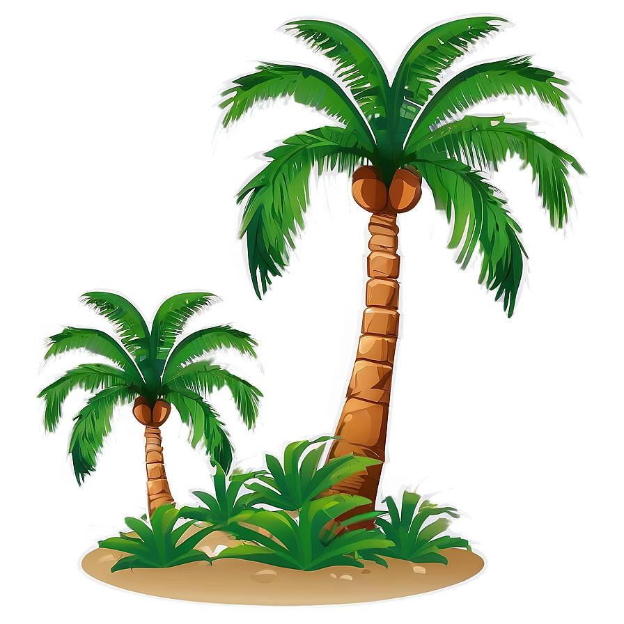 Dual Palm Tree Silhouette Png 06262024 PNG image