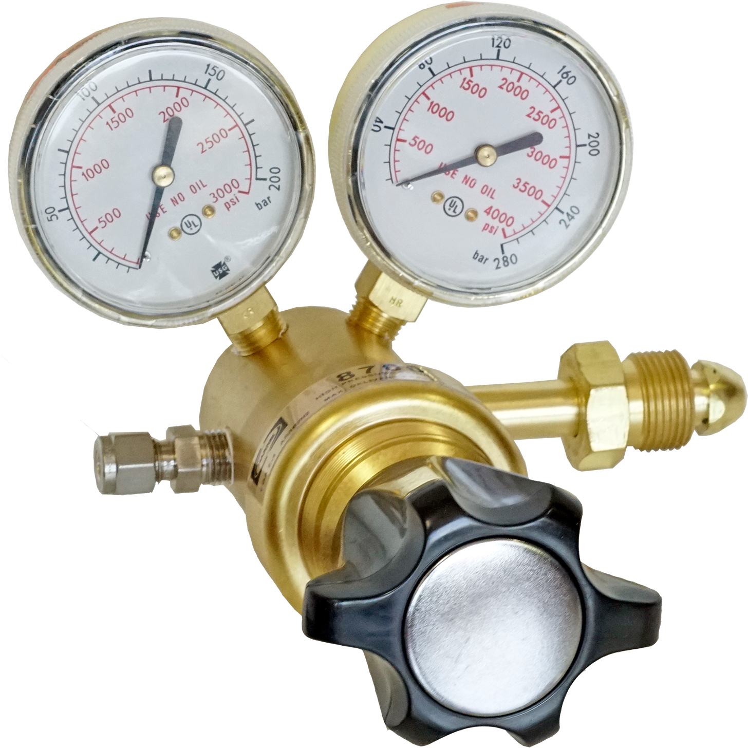 Dual Pressure Gauges Brass Regulator PNG image