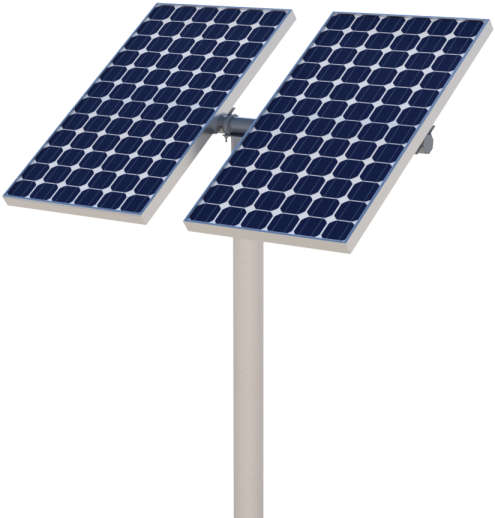Dual Solar Panels Standing PNG image