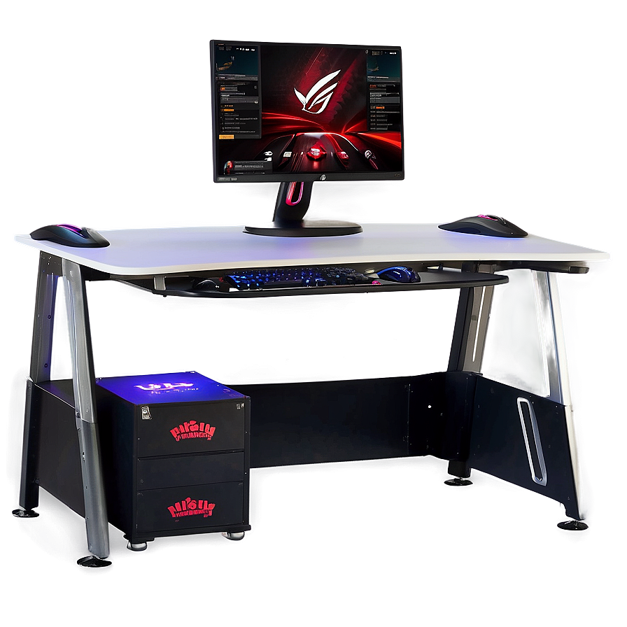 Dual-tier Gaming Desk Png 06212024 PNG image