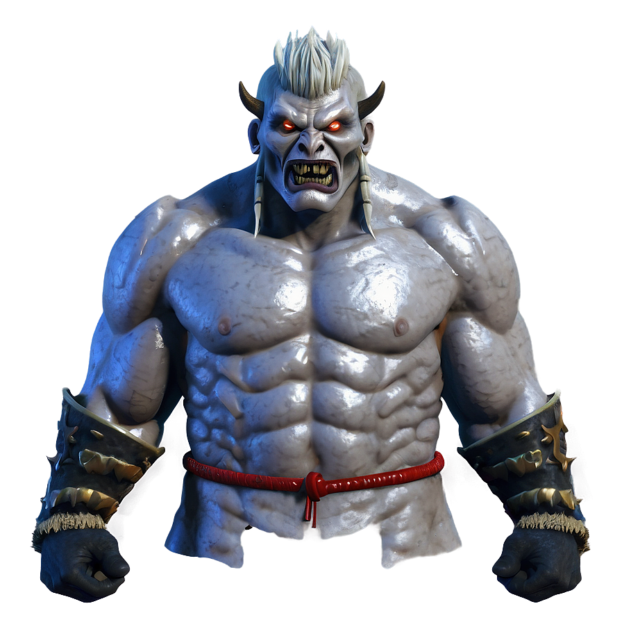 Dual-wielding Oni Warrior Png Kue PNG image