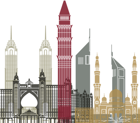 Dubai Skyline Silhouette PNG image