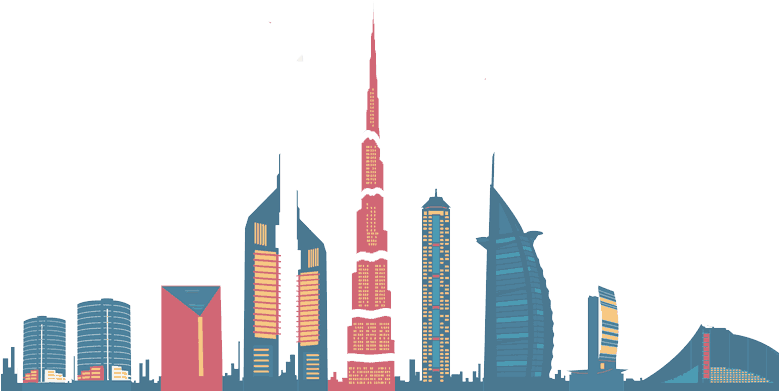 Dubai Skyline Vector Illustration PNG image