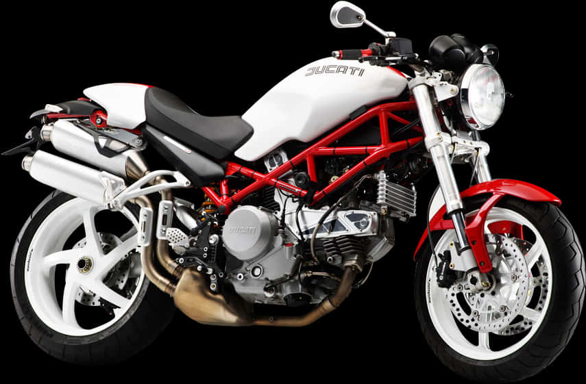 Ducati Motorcycle White Red Frame H D PNG image