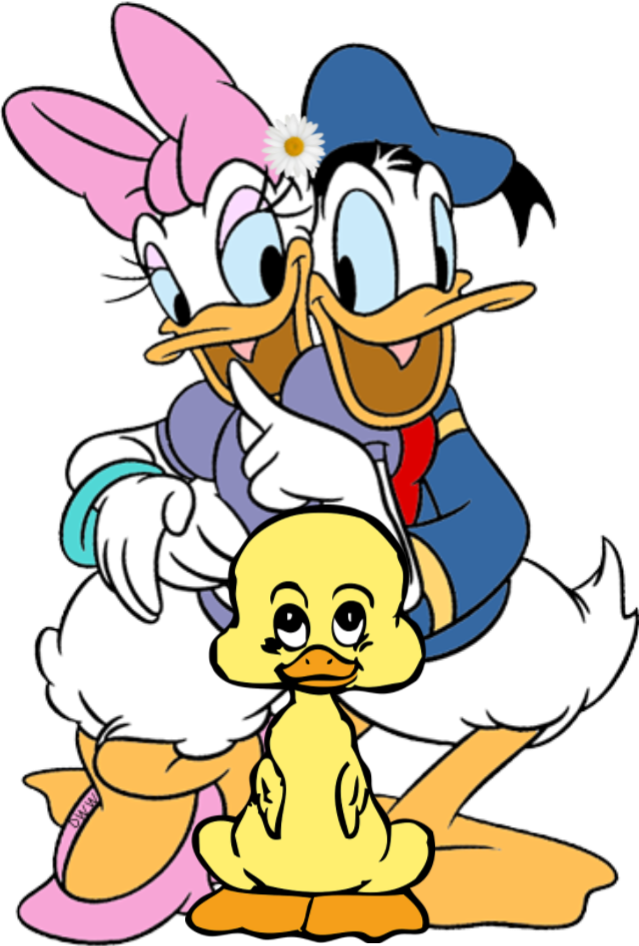 Duck Family Cartoon Characters PNG image