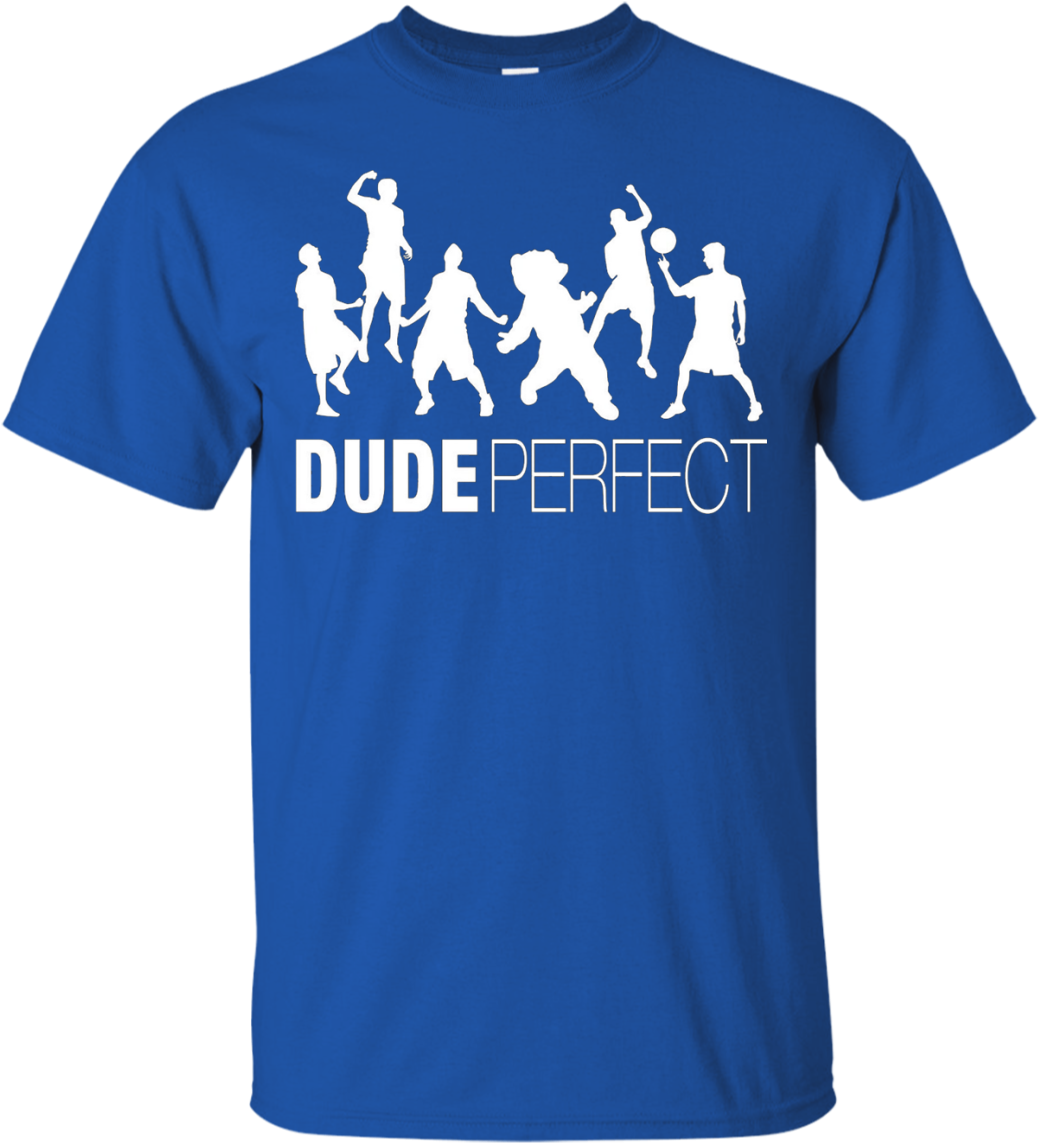 Dude Perfect Blue Tshirt Design PNG image