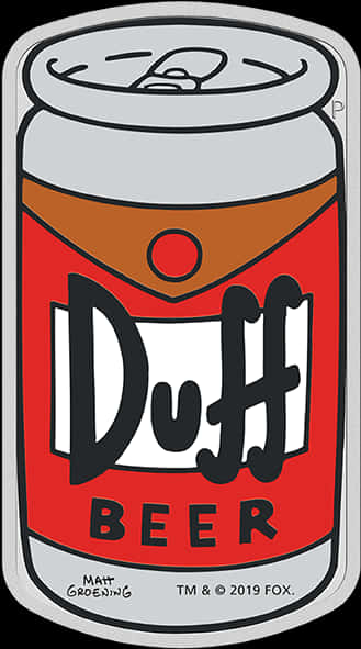 Duff Beer Can Illustration PNG image