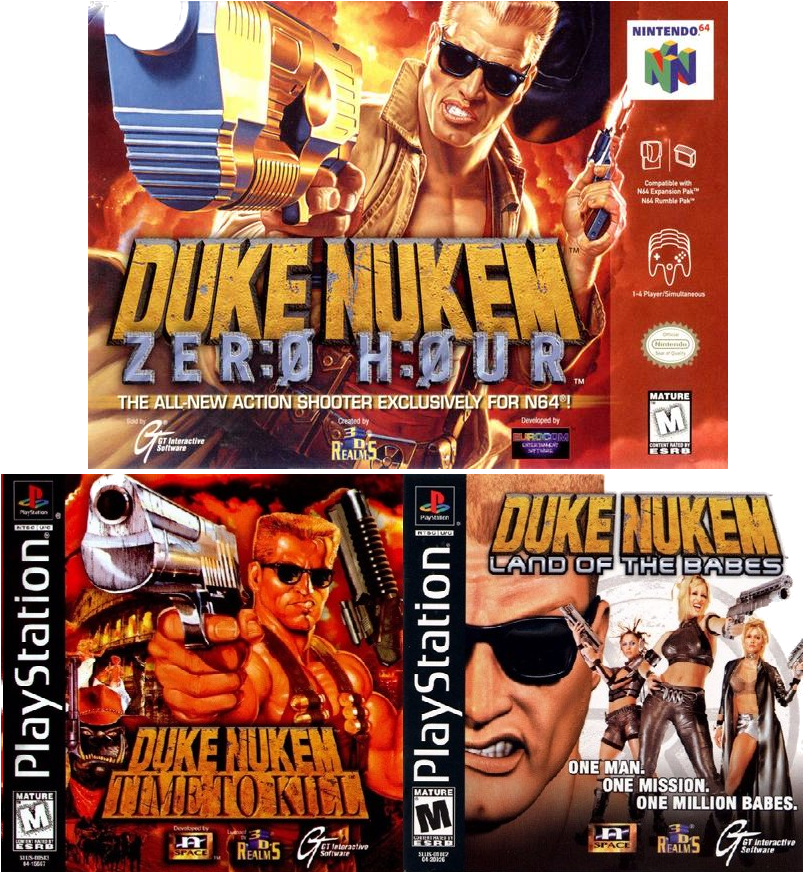 Duke Nukem Video Game Covers Collection PNG image