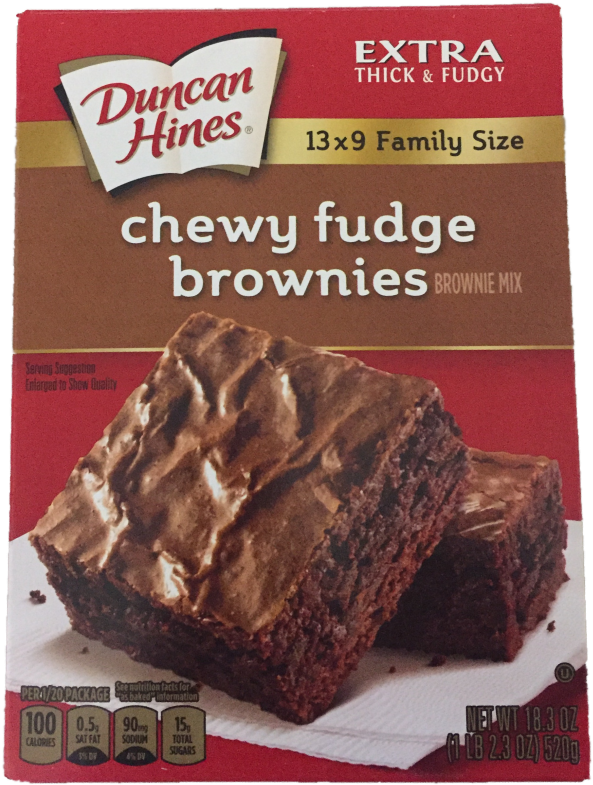 Duncan Hines Chewy Fudge Brownies Mix Box PNG image