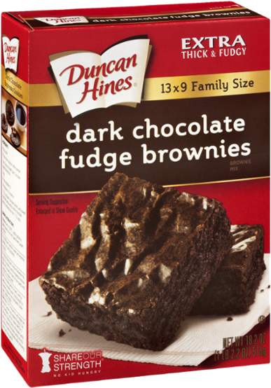 Duncan Hines Dark Chocolate Fudge Brownies Box PNG image