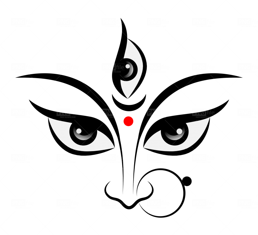 Durga Maa Eyes Vector Art PNG image